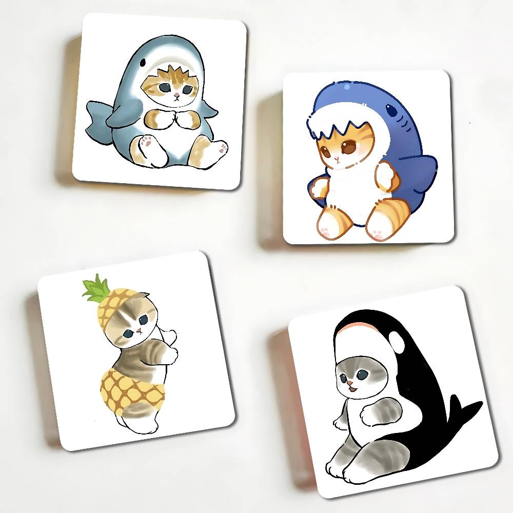 Hand Drawn Cute Cat Magnetic Refrigerator Magnets Soft Magnetic Decorative Stickers, Personalized Kitchen Refrigerator Magnets