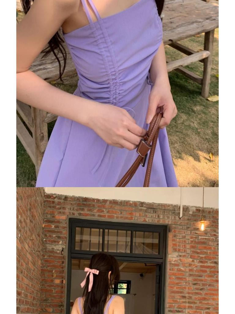 Women's Summer Drawstring Pleated Camisole Dress - Slimming Bodycon Bandeau Design