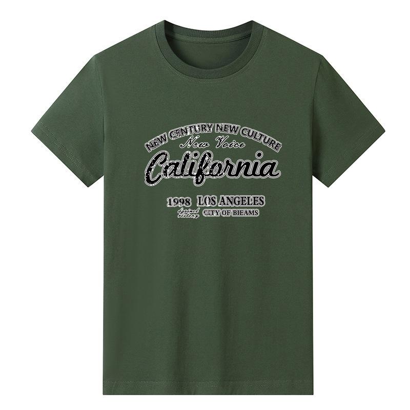 Short-sleeved T-shirt Men And Women Couples Summer Loose Cotton Body Shirt Round Neck Letters Simple Loose Tops