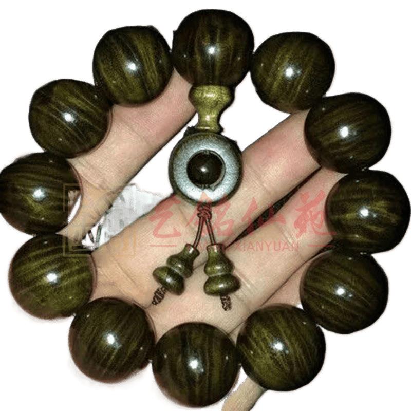Golden Silk Nanmu Wave Shadow Unisex Bead Bracelet
