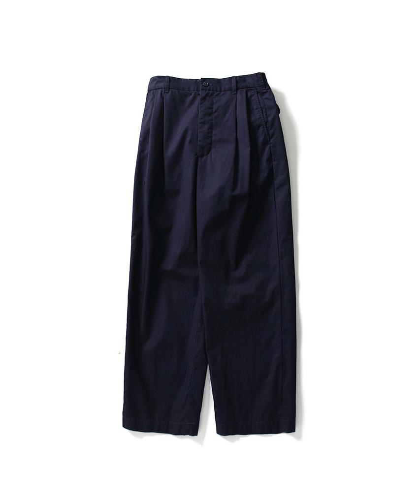 THOMASMORE Cotton Light Double-Pleat Pants - Royal Navy