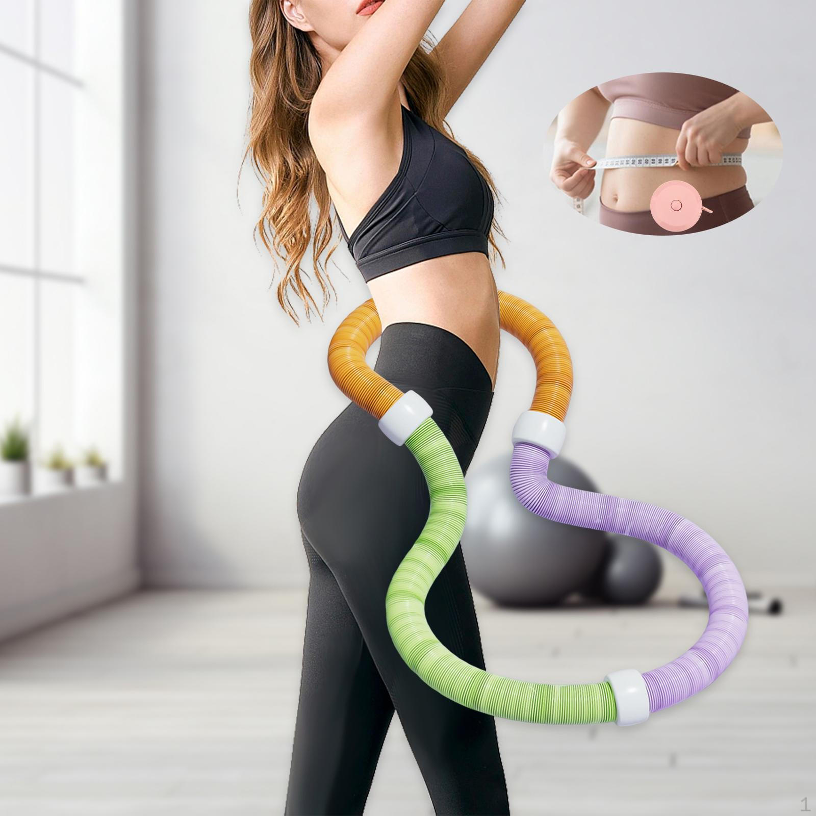 

Регулируемый обруч для фитнеса живота, утяжеленный обруч для домашних упражнений Green with 0.9kg