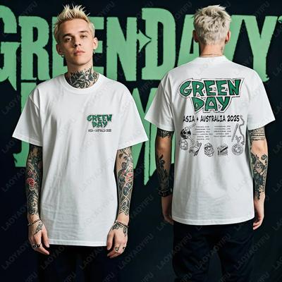 Green Day Tour 2025 Asia and Australia Tour Graphic T Shirts Summer Woman Man Fans High Quality Cotton Tshirt Music Festival
