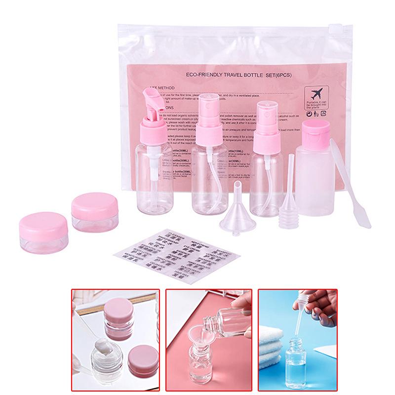11Pcs Travel Refillable Bottle Set Cosmetic Lotion Toner Spray Shampoo Essentials Cream Bottle Empty Container For Toiletries