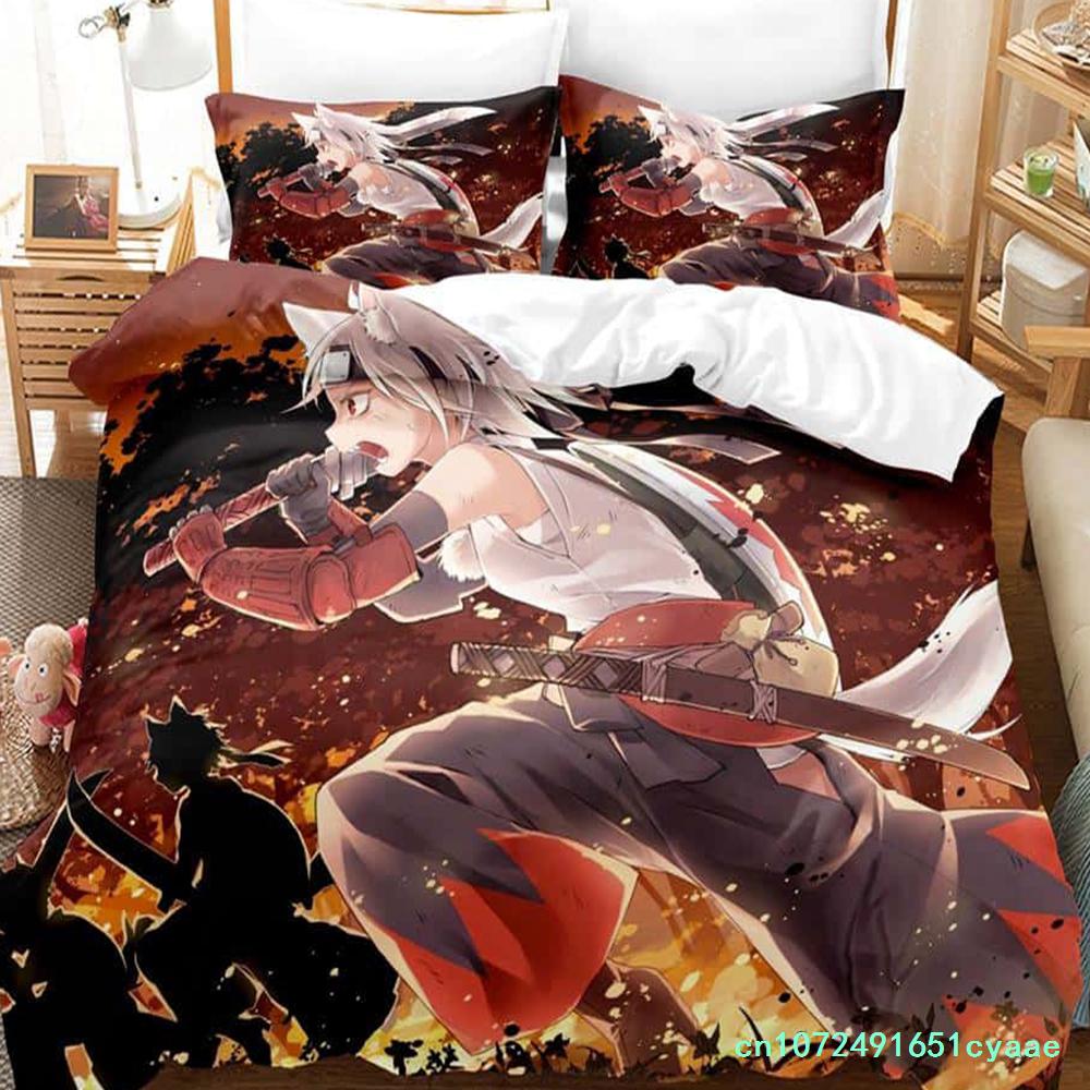 3D Anime Kawaii Girls Momiji Inubashiri Bedding Set Single Twin Full Queen King Size Bed Set Adult Kid Bedroom Duvetcover Sets