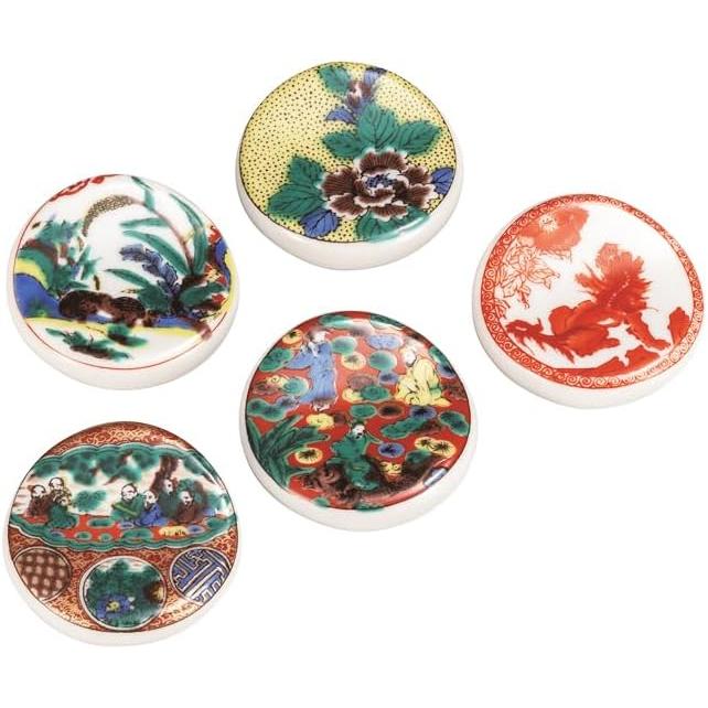 Kutani Ware Iwata-ya Chopstick Rest - Jidai-ga K9-436 - Everyday Kutani Ware Chopstick Rest, Traditional Craft, Affordable Tableware, Gift Boxed,
