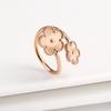 New Design Lucky Stainless Steel FIve Leaf Flower Bangle Ring Jewelry Set for Women Waterproof Fashion Jewelry Party Gift Clover