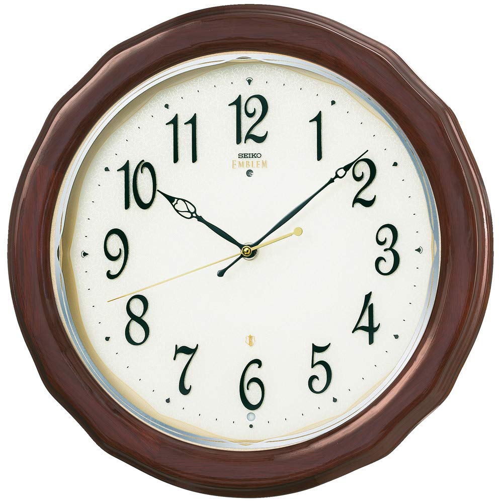 

Seiko Clock Wall Brown 327 x 327 x SEIKO EMBLEM HS521B [Gift Wrapping] Clock, Wood, 48mm, Radio-Controlled, Analog,