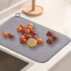 1pc Dish Drying Mat Microfiber Absorbent Table Placemat Non-Slip Heat Resistant Drain Pad Cabinet Drying Mats Kitchen Bathroom Mats