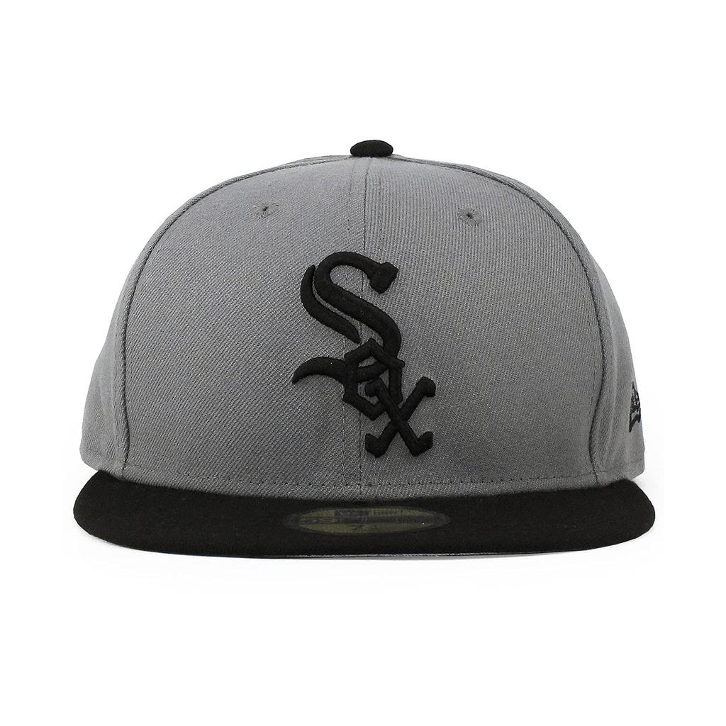 New Era Chicago White Sox 59FIFTY MLB 2T Fitted Size Model Number 5950 Team-Basic Cap, Gray/Black, 7-5/8 (Approx. 60.6cm), [Used]