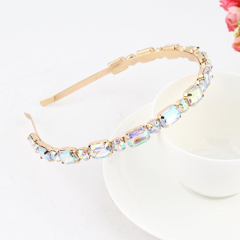 Baroque Colorful Rhinestone Headband Hair Hoop Women Hair Accessories New Shiny Fashion Crystal Flower Crown Head Wrap