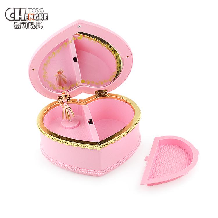 Girl Rose Peach Heart Rotating Music Box Play House Princess Series Toy Birthday Gift