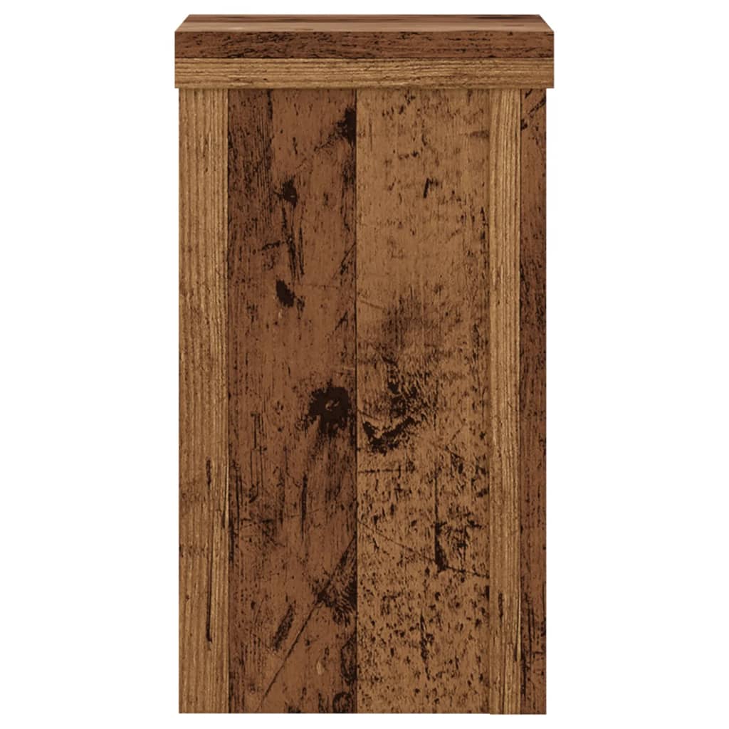 Vidaxl Plant Pot Stands, 2 Pcs, Old Wood, 10X10X18 Cm
