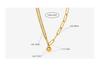 Elegant French Double Layer Chain Stitch Necklace in Titanium Steel with 18K Gold - Versatile Clavicle Jewelry