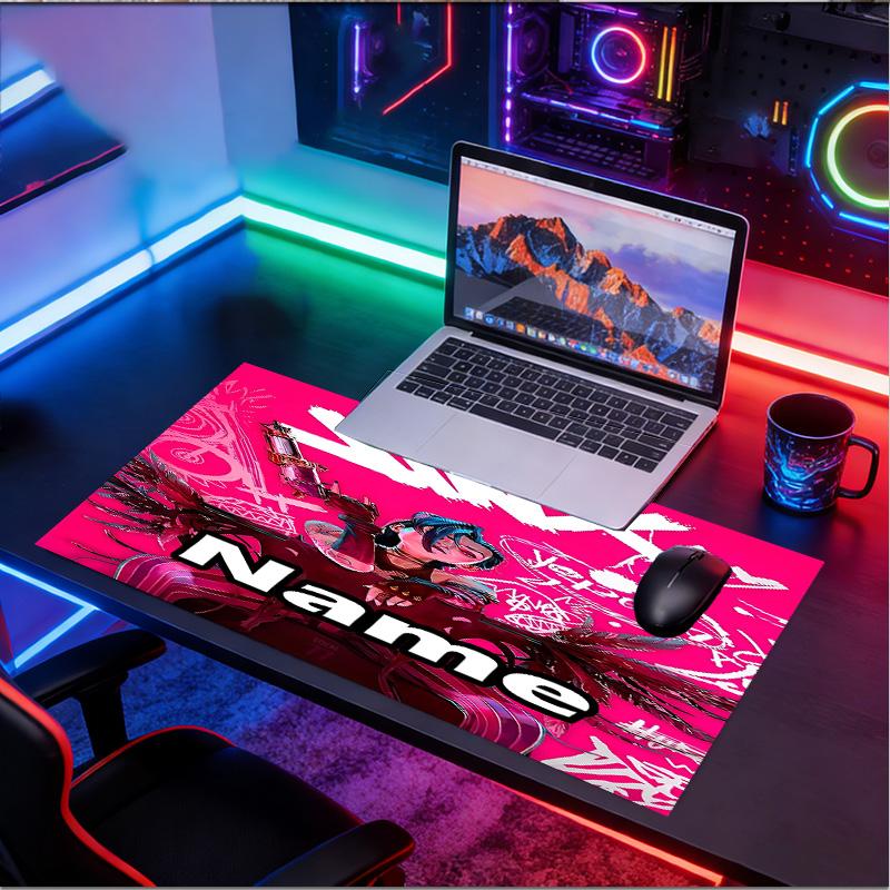 Custom Name Personalized Jinx Pattern Mousepad, Laptop PC Desk Mat, Decorative Desk Mat for Home Keyboard Pad Gift