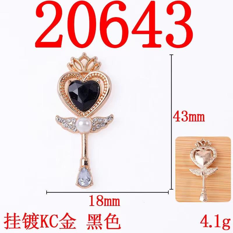 

5Pcs/Lot 18*43mm Love Magic Scepter Gemstone DIY Accessories Crystal Clothing Alloy Fashion Handmade Decoration Accessories