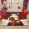 Christmas Floor Mat Red Festive Christmas Decorative Floor Mat Entry Door Non-slip Floor Mats for Home and Commercial Use