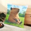 Capybara Cushion Cover Soft Short Plush Pillow Cover Smooth Cozy Texture Aesthetic Cushion Case Home Decor