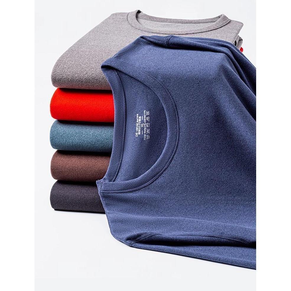 Men's Self-Heating Double-Sided Velvet Thermal Underwear Set - Thickened for Autumn and Winter