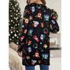 Long - Sleeve Open - Front Christmas Cardigan for Women, Multifaceted Holiday Prints, Soft Fabric, Perfect for Holiday Gathering