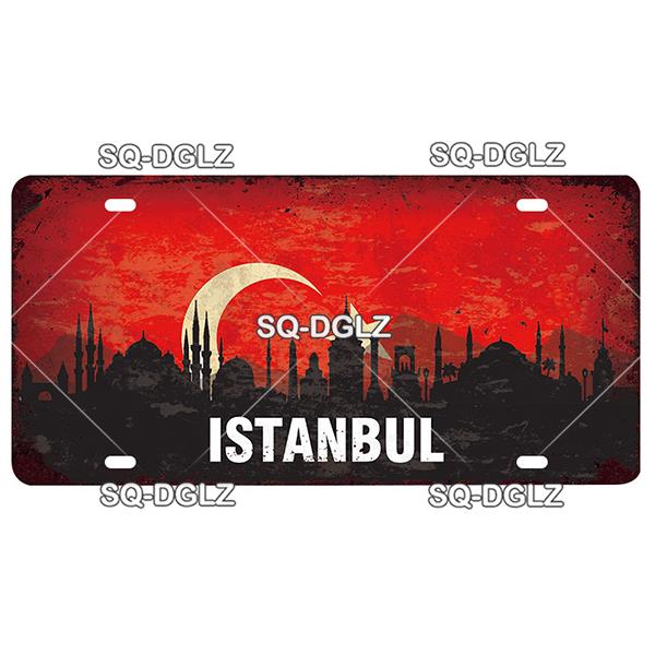 [SQ-DGLZ] Famous City License Plate Metal Sign Vintage Plaque Country Tin Sign Wall Decor Bar Decor Travel Poster