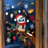 Winter Snowflakes Candy Decor Cute Christmas Owl Window Sticker, Snowy Branch Glass Decal, Waterproof Self Adhesive Seasonal Wall Art Xmas for Holiday