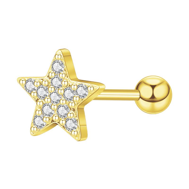 Floral Pave Diamond Mini Screw Stud Earrings 