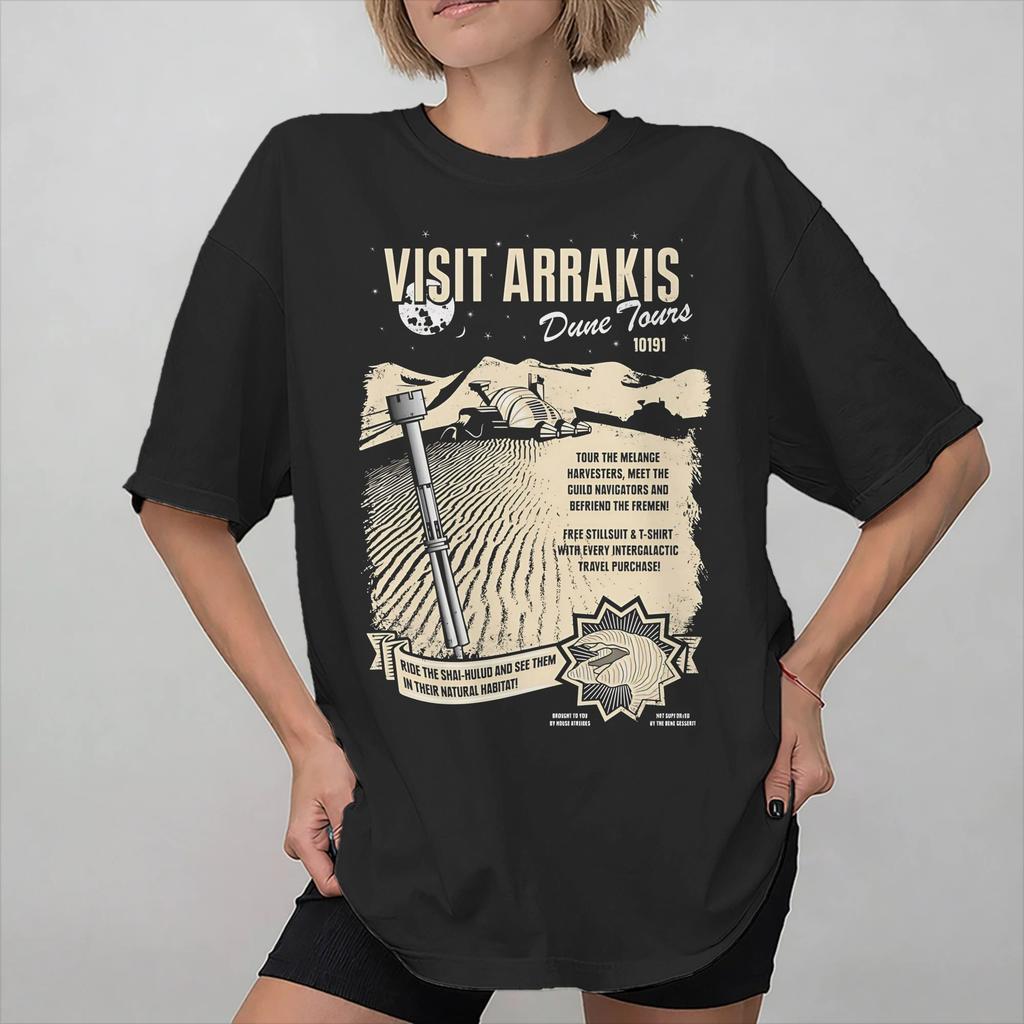 Visit Arrakis Dunes Part 3 Merch Unisex Women T Shirt Pure Cotton Tee New Arrival Tshirt Clothing