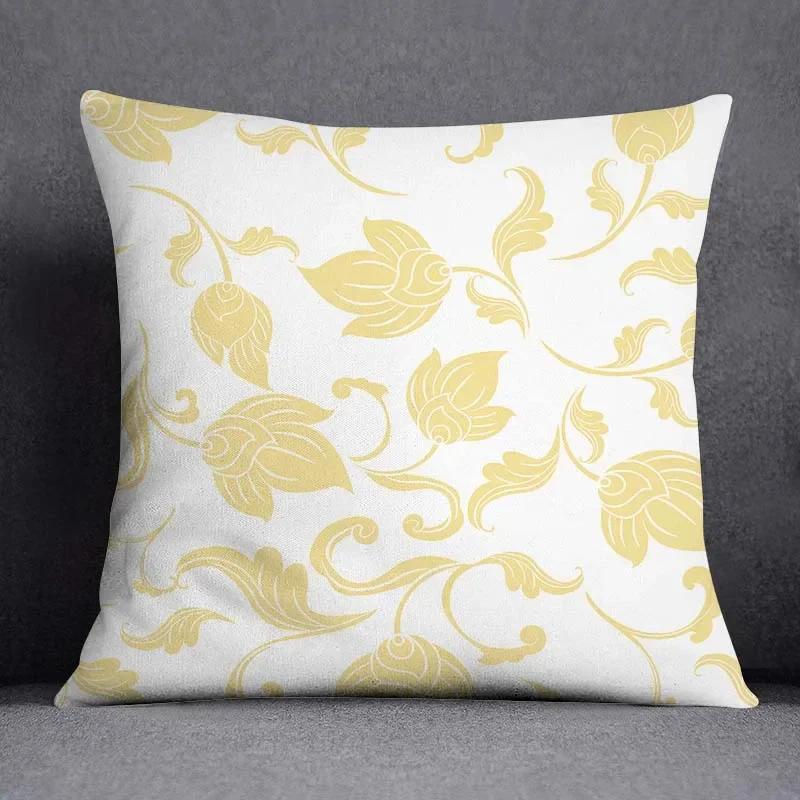 Geometrische Blumen und Pflanzen Serie Muster Heimdekoration Kissenbezug Quadratischer Kissenbezug Heim Büro Kissenbezug