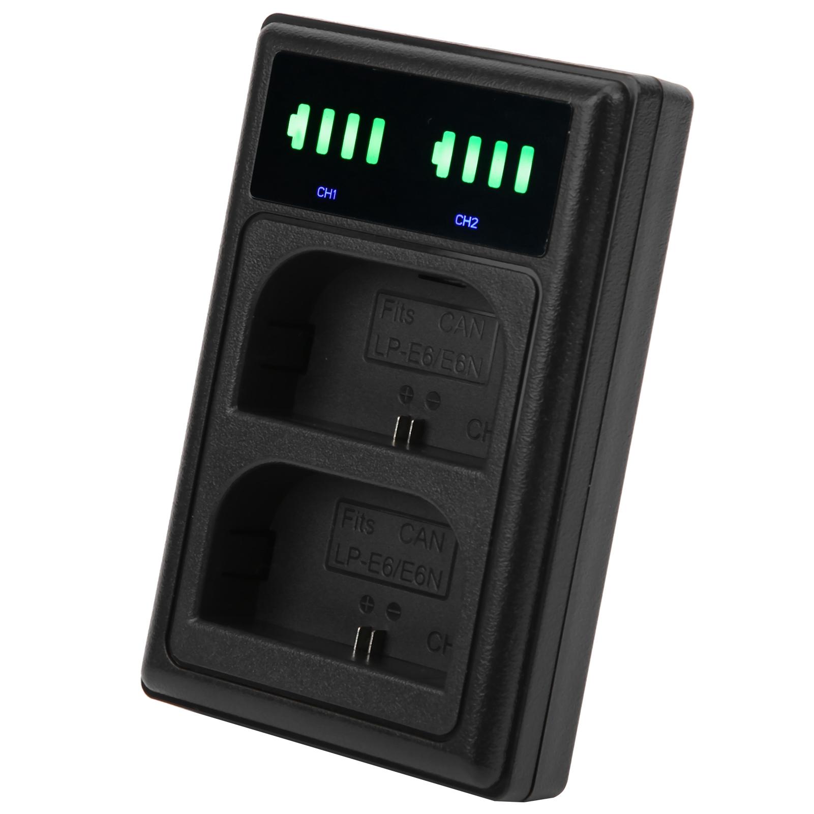 

Micro TypeC Dual Port Camera Dual Display Dual Dock Charger for LPE6 E6N Camera Battery