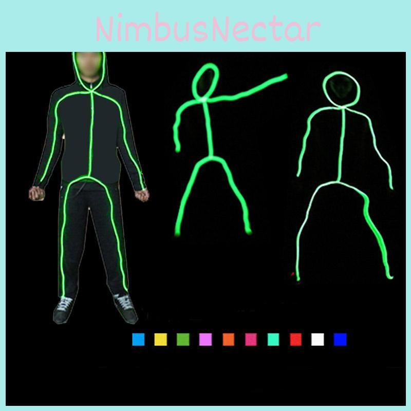 Flexible And Bright El Wire Costume Illuminated Strips Ideal For Halloween And Christmas Decor