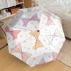 1pc Bowtie Pattern Themed Umbrella, 8 Rib Frame,Automatic Opening 3 Fold Umbrella, Lightweight and Durable Couple Umbrella-091