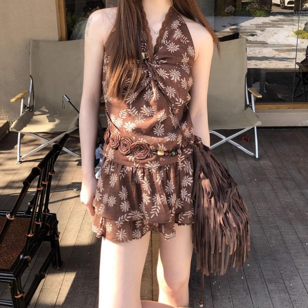 Rose Bohemian Floral Waist Rope Hair Accessories Ethnic Style Bead Waist Belt  Versatile