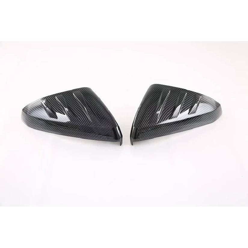 For BYD Han Ev Dm   Car Accessories Carbon Fiber Style Door Side Mirror Cover Trim Rear View Cap Overlay Molding Garnish Carbon Fiber Style