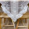 French White Embroidered Coffee Table Table Cloth Retro Style TV Cabinet Decorative Cloth Cover Towel Water Soluble Lace Mesh Table Flag