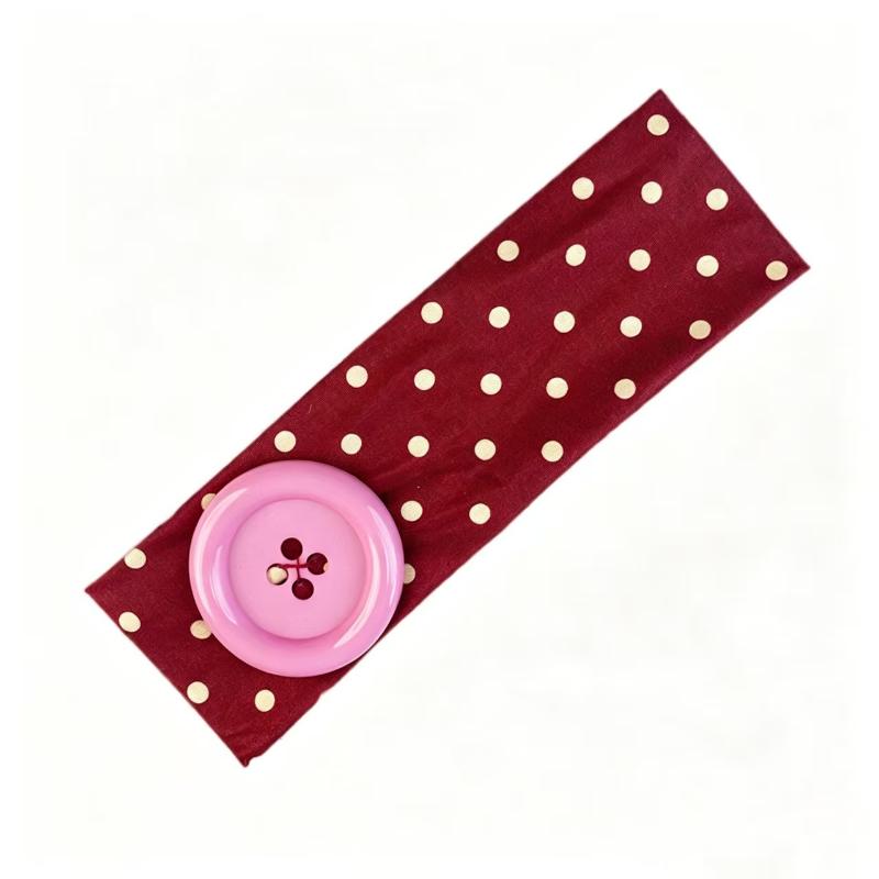 Summer Dopamine Large Button Wave Dot Headband Fashionable Ins Style Elastic Headband Sports Fitness Sweat-Absorbent Hairband