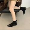 2025 Spring Autumn Women Ankle Boots Fashion Pointed Toe Short Booties Designer Low Heels Shoes Botas Mujer