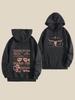 Unisex Fall Autumn Letter Slogan Goat Pattern Kangaroo Pocket Graphic Hoodie Hooded Sweatshirt Print Casual Top for Daily Wear We