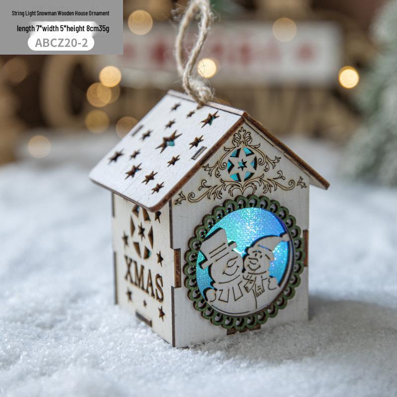 Ornamente creative pentru pomul de Crăciun: Decorațiuni casă din lemn luminoase LED