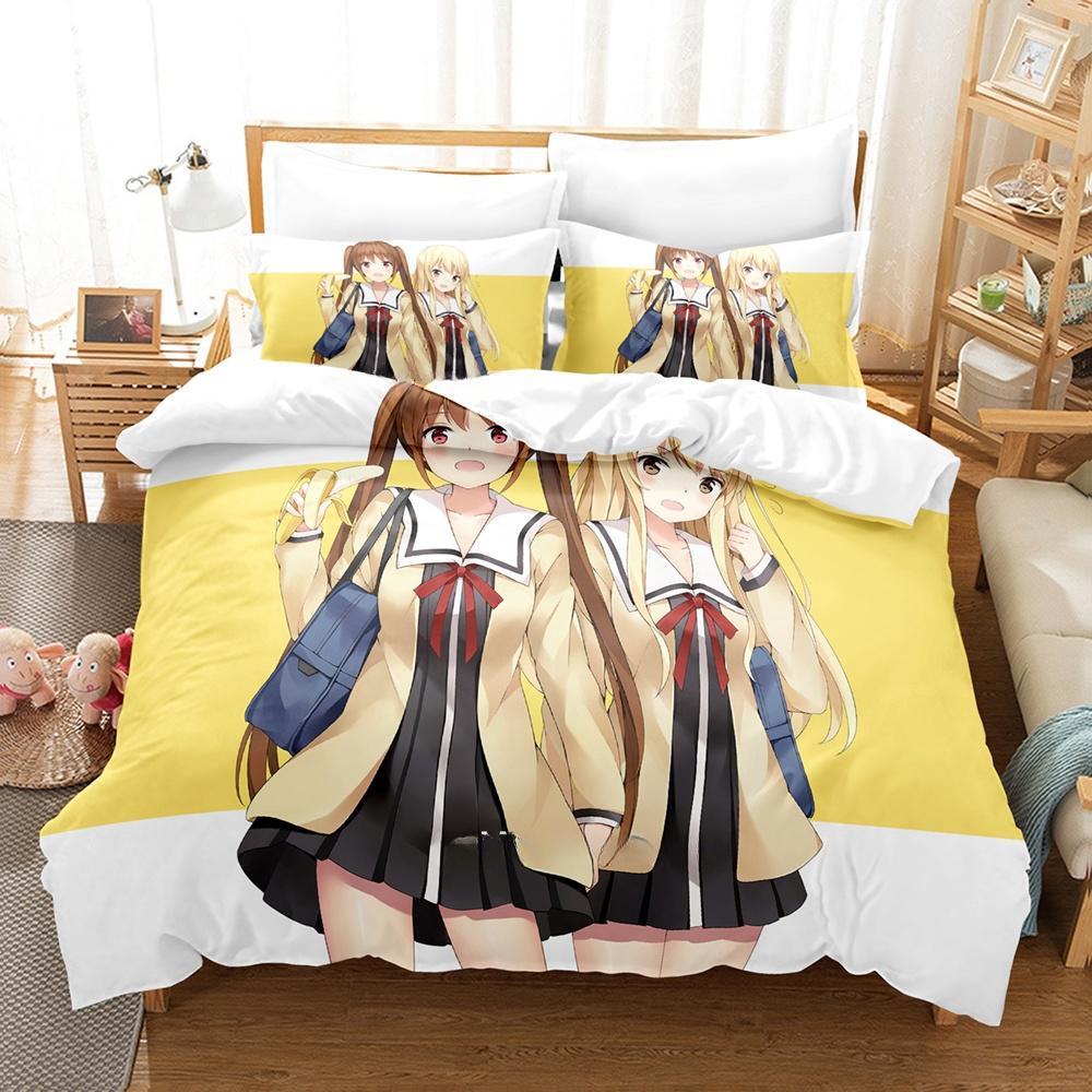 New Aho Girl Bedding Set Single Twin Full Queen King Size Bed Set Adult Kid Bedroom Duvet cover Sets Cool Anime Bed Sheet Set
