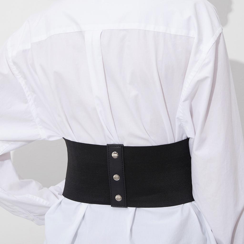 New Women's Wide Ties Elastic Waist Cover Flowers Fashion Large Size Belt