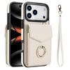 Ring Lanyard Leather Multi Card Wallet Phone Case for iPhone 18 Pro Max 17E 17 Air 16E 16 Plus 15 14 13 12 11 Flip Stand Cover