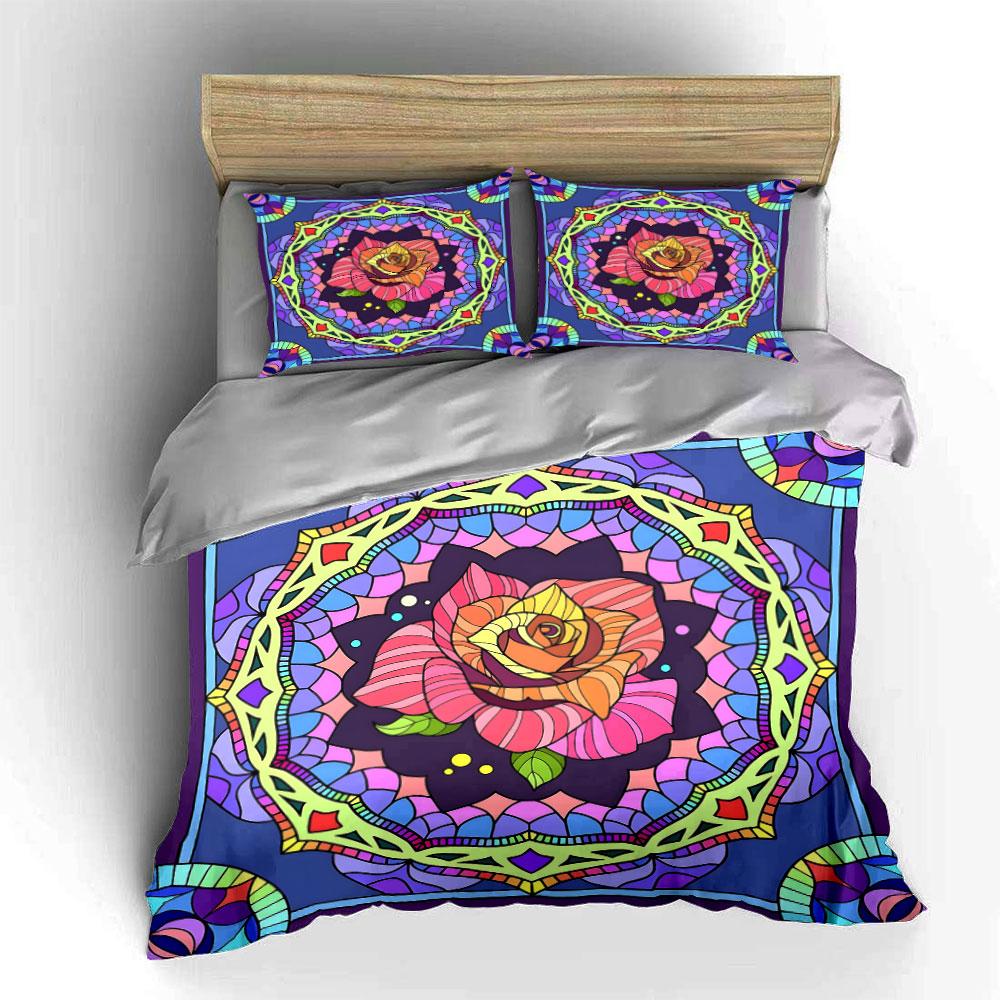 "Radiant Rose Mosaic Elegance" Bedding sets Duvet covers Pillowcases(1* Duvet Cover 2* Pillowcases without duvet insert)
