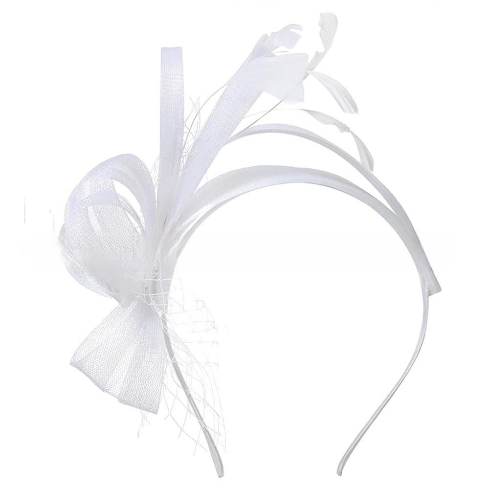 Fascia Vintage con Piume e Tessuto a Rete Elegante Accessorio per Capelli per Donne