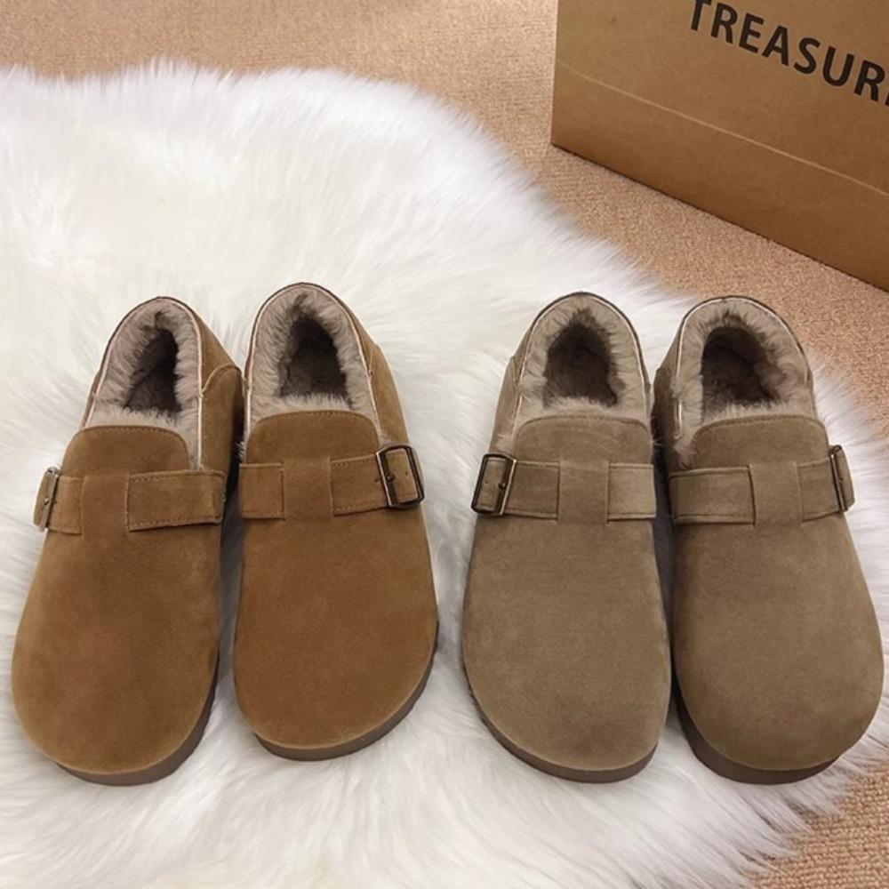 Women's Winter Shoes Vintage Shoes Women's Winter Warmth New Women's Cotton Shoes with Fleece To Keep Warm Fluffy Shoe