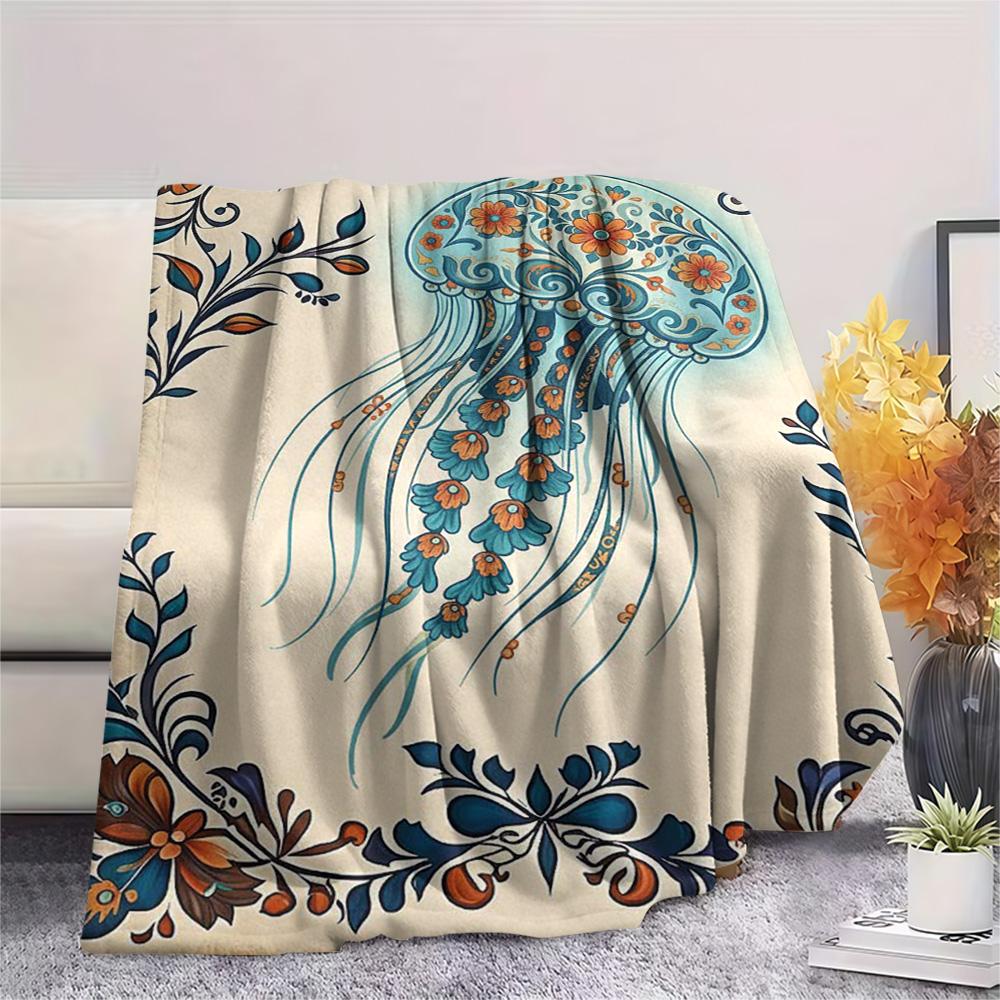 1PC Retro animals Print Flannel Blanket, High quality Comfortable for All Seasons, Home Decor, Warmth and Comfort