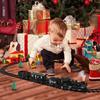 Electric Train Toy with Smoke Light and Sound Train Set Under Christmas Tree Locomotive Train Model with Track for Toddler Gifts