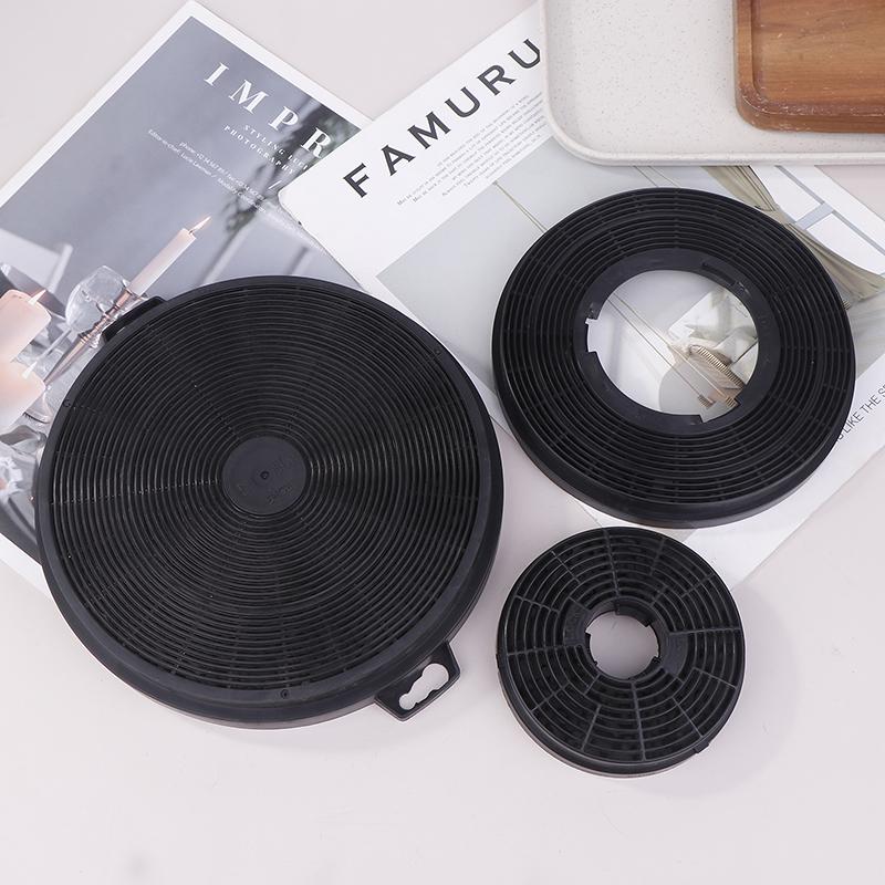 1Pc Active Carbon Filter For Extractor Hood Round Active Charcoal Filter For Exhaust Hoods Circulation Range Hood Carb Box