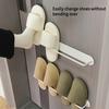 1 Magnetic Space Saving Slippers Rack Suitable for Bedroom Door Living Room Dormitory Iron Wall Mounted Small Shoe Storage Organizer White