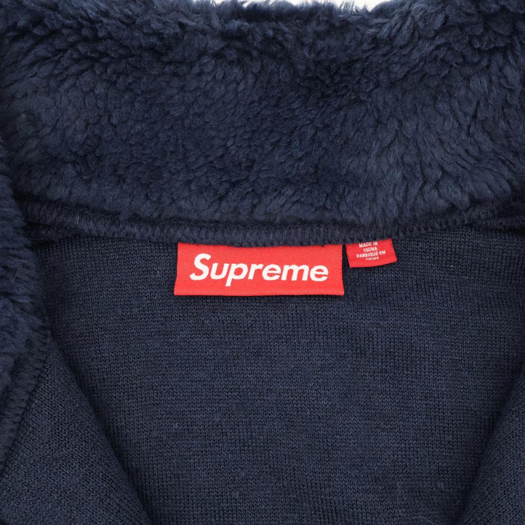 Supreme Shoulder Logo Fleece Jacket Navy